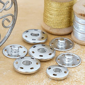 Snap fasteners for sewing on nickel-free in 15 - 17 - 19 - 21 or 25 mm