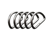 D-rings in nickel-plated steel, half-round, half-rings