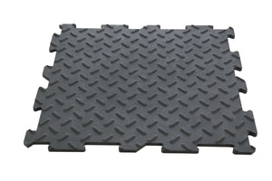 PVC tile garage floor or workshop with non-slip click installation