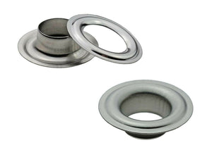 Eyelets DIN 7332, Ø 10mm to 16mm, brass, steel or stainless steel V2A