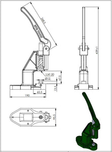 Paquete básico de prensa de remaches + 125 piezas de remaches tubulares, cabeza simple seleccionable en acero de 6 mm, 7 mm, 9 mm, 12 mm