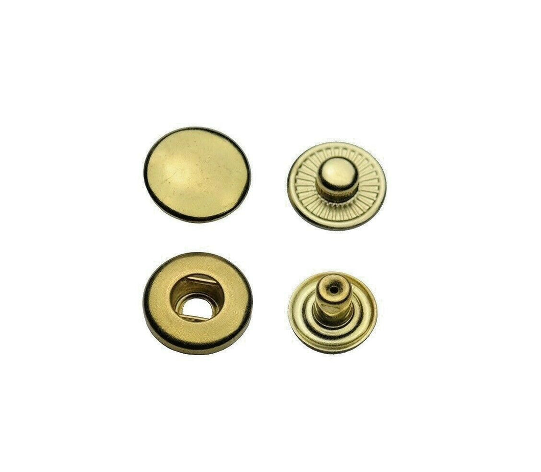 Messing Druckknöpfe S-Feder in 10 mm, 12,5 mm & 15 mm